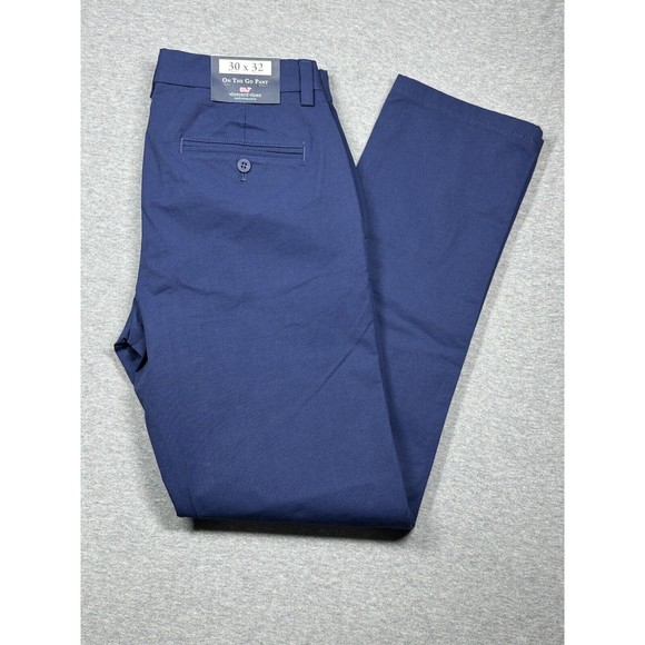 Vineyard Vines‎ Men's 30x32 Performance On The Go Pants NWT Stretch Hiking Blue